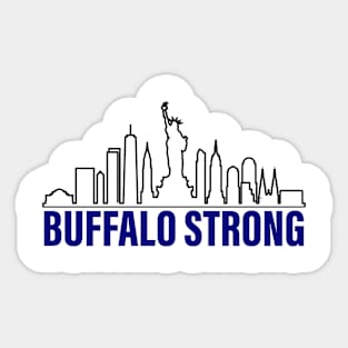 Blue Buffalo Strong New York Skyline Pray For Buffalo Sticker